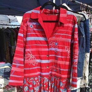 Plus 1x floral embroidered jacket dress